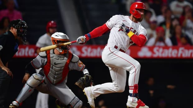Los Angeles Angels outfielder Trey Cabbage